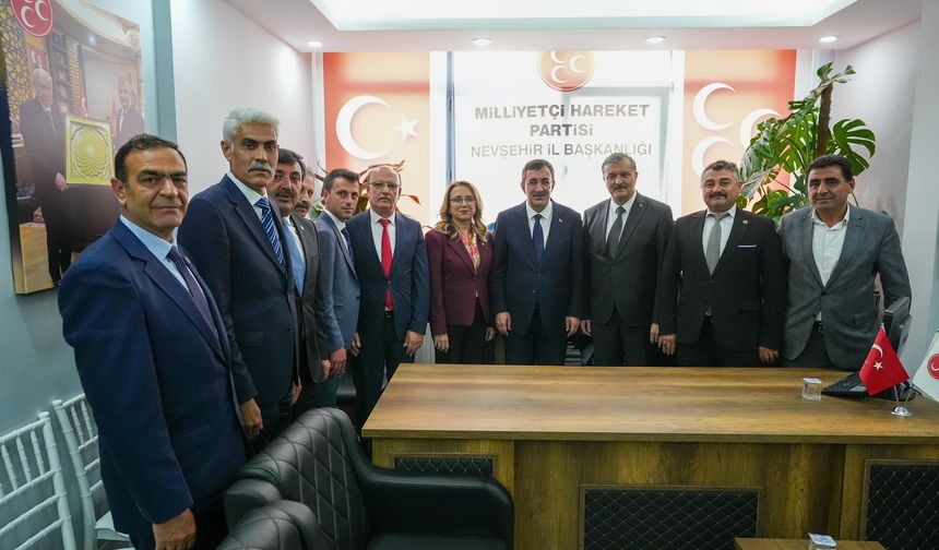 Cumhurbaşkanı Yardımcısı Yılmaz MHP Nevşehir İl Başkanlığını ziyaret etti