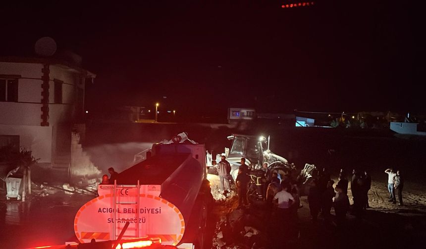 Acıgöl'de çıkan ev yangını söndürüldü