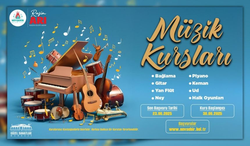 Nevşehir'de Müzik ve Kara Kalem Kursları Başlıyor