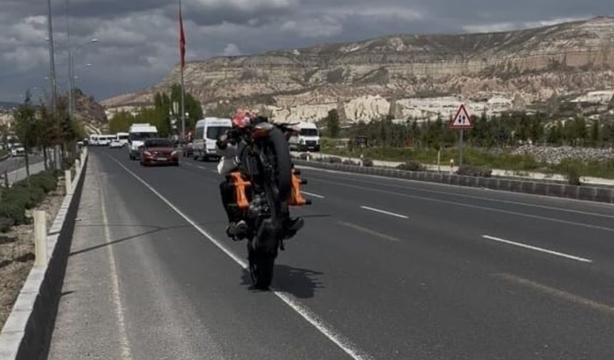 Nevşehir'de Kural İhlali Yapan Motosiklet Sürücüsüne Ceza