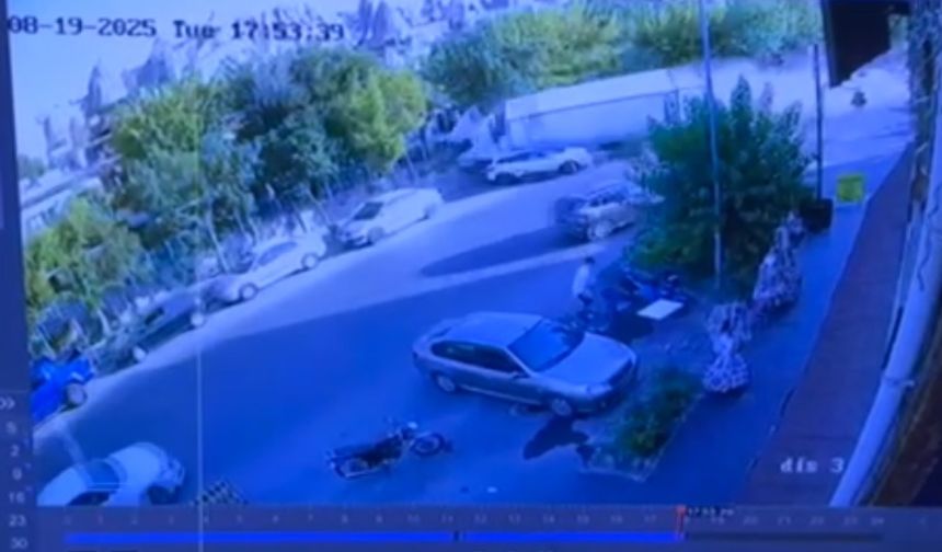 Nevşehir'de kamyonun 10 araca çarptığı kaza kamerada