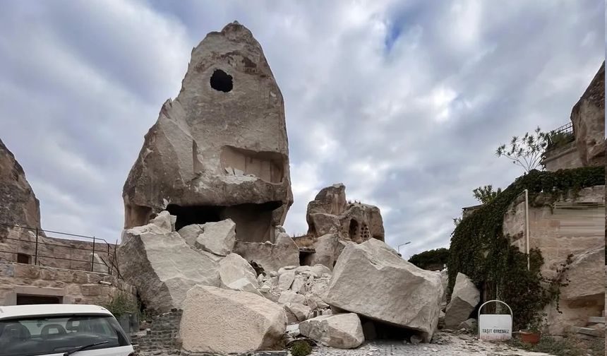 Göreme Peribacasında yıkıma inceleme başlatıldı