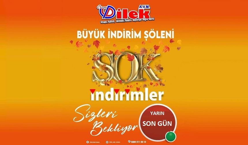 Avanos Dilek AVM’de Büyük İndirim Şöleni Yarın Sona Eriyor!