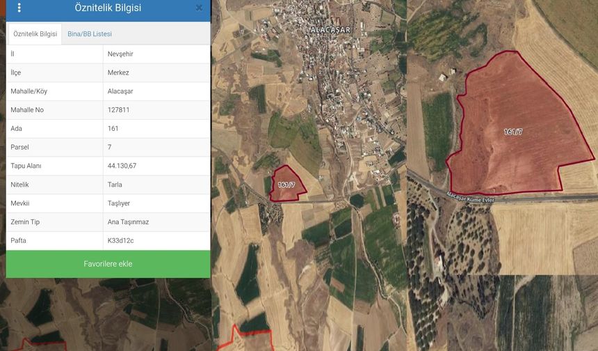 Nevşehir Alacaşar Köyünde 44 Bin m² Tarla Satışa Çıkıyor