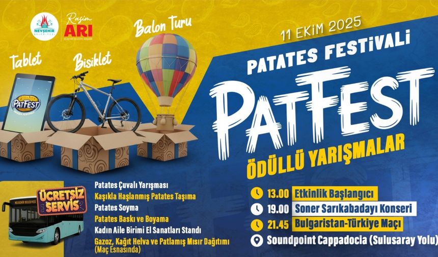 Patatesin Hası, Eğlencenin Tadı Nevşehir’de Yaşanacak!