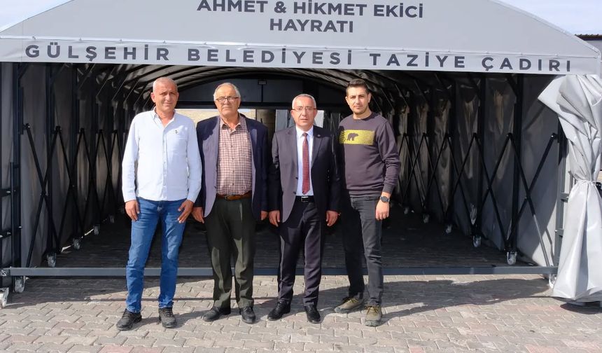 Gülşehir Belediyesi’ne Hayırseverlerden Taziye Çadırı Bağışı
