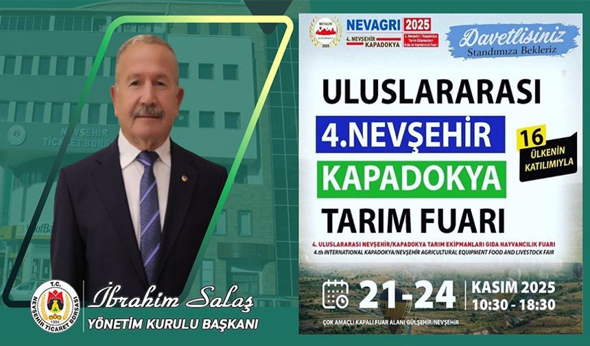NTB Başkanı Salaş'tan,“4.NEVAGRİ Tarım Fuarı”na davet