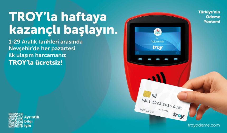Nevşehir’de TROY Kartlarla İlk Ulaşım Ücretsiz