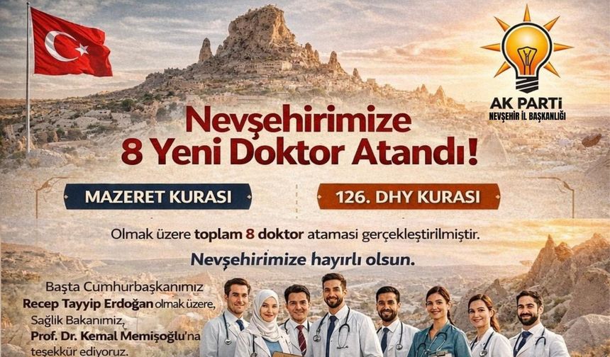Sağlık Bakanlığı’ndan Nevşehir’e 8 Doktor Müjdesi