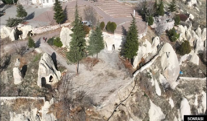 Kapadokya'da Kaçak Kafe Yıkıldı: Alan Doğaya Yeniden Kazandırıldı