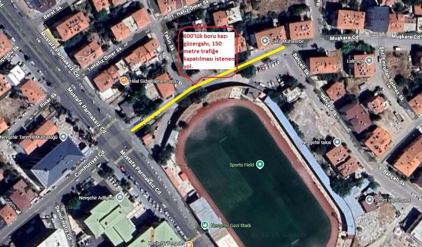 Nevşehir Bahçelievler'de bazı sokaklar trafiğe kapatılacak