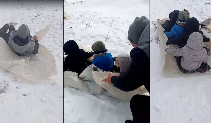 Nevşehir'de Dede ve Torunlar Naylon Poşetlerle Kaydı