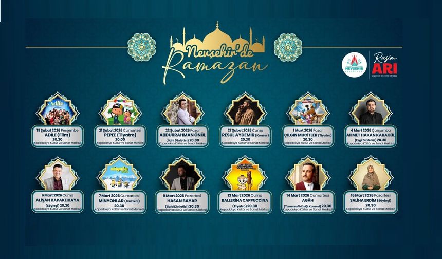 Nevşehir’de Ramazan Ayı Boyunca Kültür ve Sanat Etkinlikleri