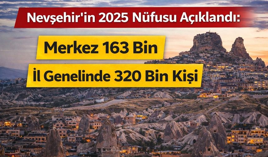 Nevşehir’in 2025 Nüfusu 320 Bin 150 Oldu