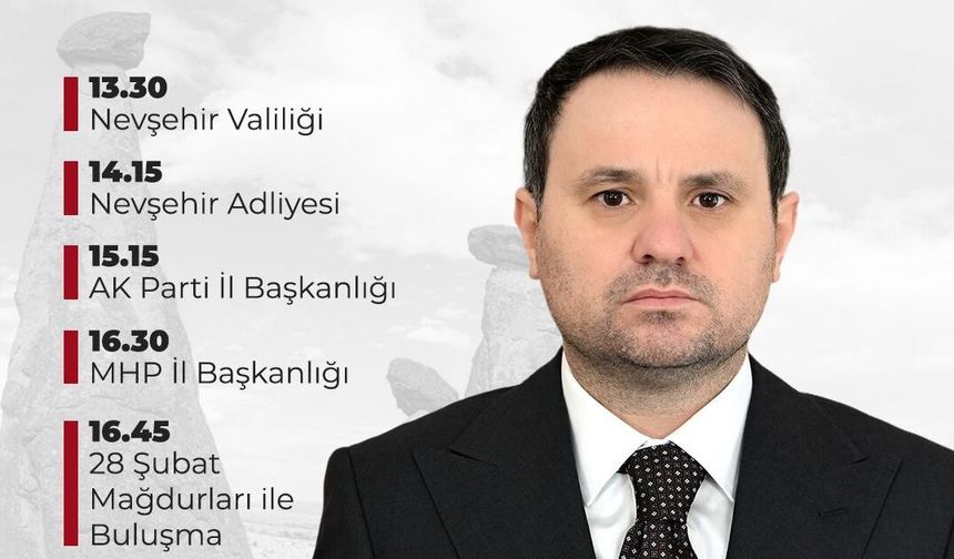 Bakan Gürlek'in Nevşehir Programı Belli Oldu