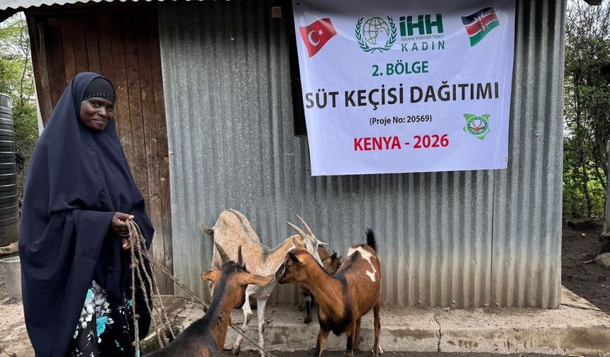 İHH, 8 Mart'ta süt keçisi ve dikiş makinesi dağıttı