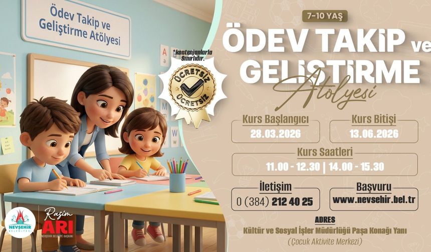 Nevşehir Belediyesi’nden Çocuklara Ödev Destek Atölyesi