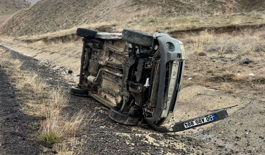 Nevşehir’de ticari araç takla attı: 1 yaralı