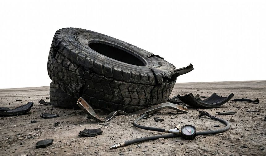 Kavak’ta hava bastığı tır lastiği patladı: 1 yaralı