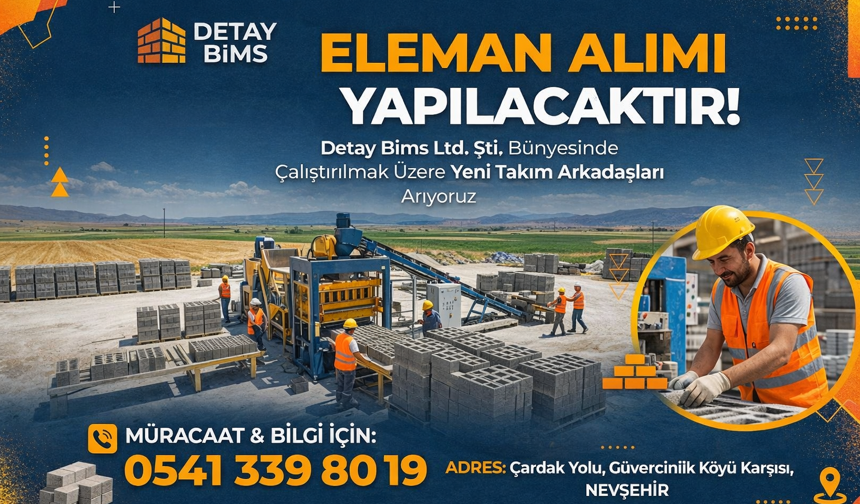 Nevşehir Detay Bims Personel Alımı Yapacak