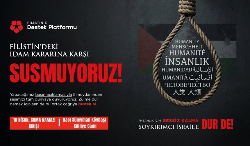 Nevşehir’de Filistin İçin Basın Açıklaması Yapılacak