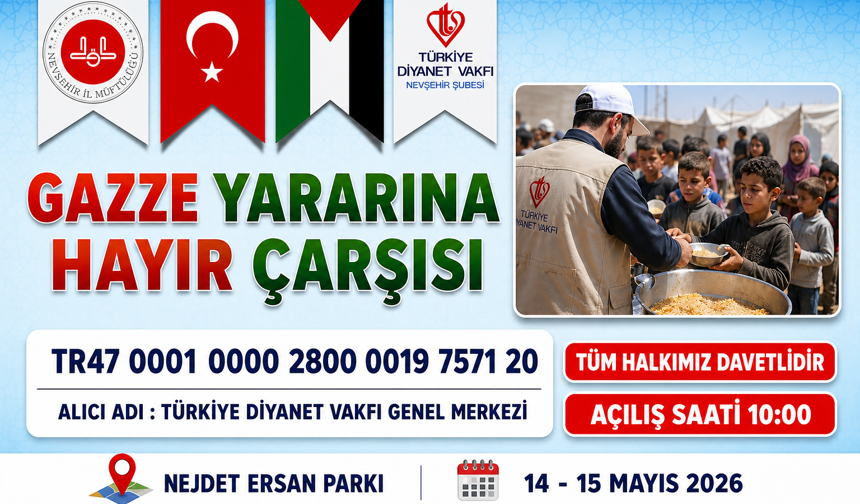 Nevşehir’de Gazze İçin Hayır Çarşısı