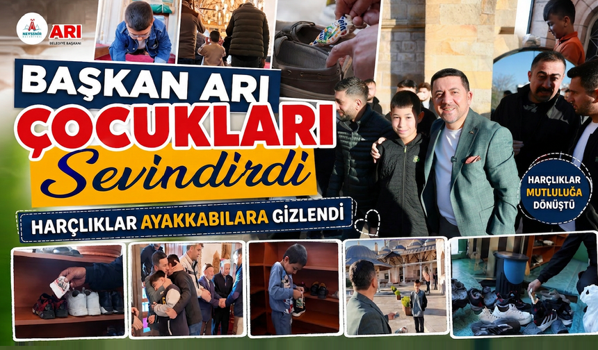 Bayram namazında çocuklara harçlık sürprizi