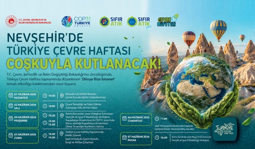 Nevşehir’de Türkiye Çevre Haftası Coşkuyla Kutlanacak