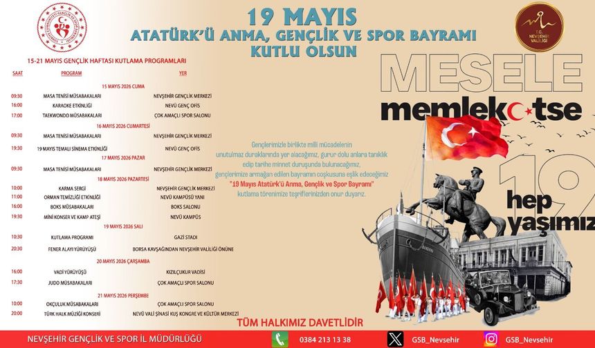 19 Mayıs Öncesi Nevşehir’de Dolu Dolu Program