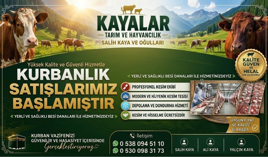 Kayalar’dan Güvenilir Kurbanlık Hizmeti