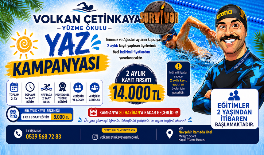 Volkan Çetinkaya'dan Yaza Özel Yüzme Fırsatı