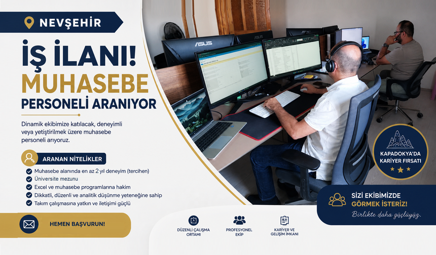 Nevşehir Avanos’ta Muhasebe Personeli İlanı