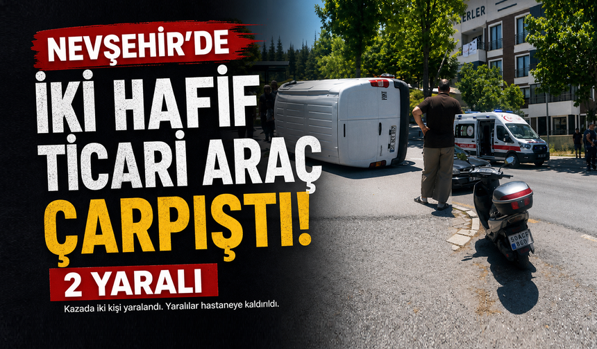 Nevşehir’de 2 hafif ticari araç çarpıştı: 2 yaralı