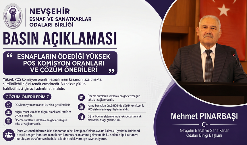 Pınarbaşı’ndan POS Komisyonu Çağrısı