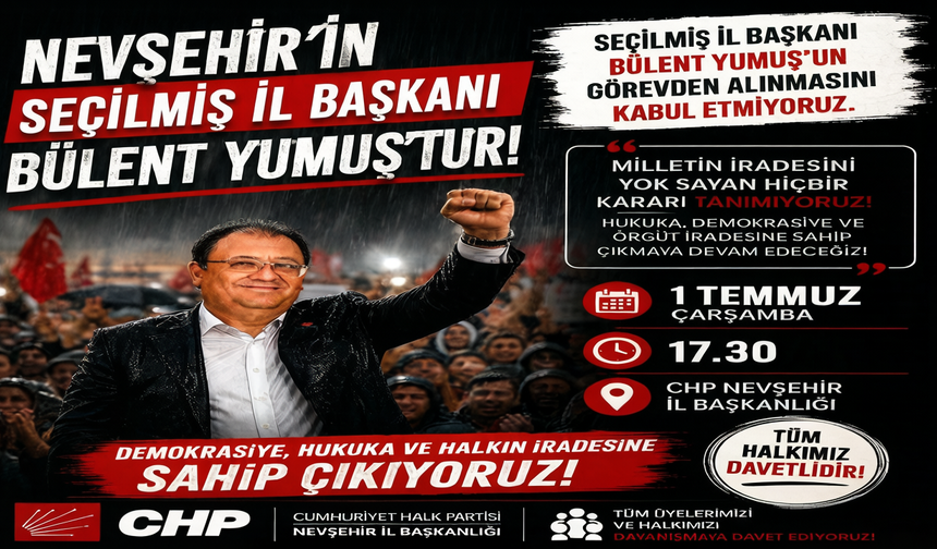 CHP Nevşehir İl Başkanlığı'ndan Görevden Alma Kararına İlişkin Açıklama