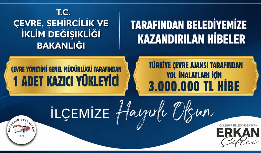 Gülşehir’e 3 Milyon TL Hibe