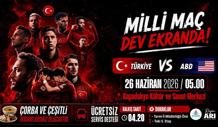 Türkiye–ABD Maçı Nevşehir’de Dev Ekranda