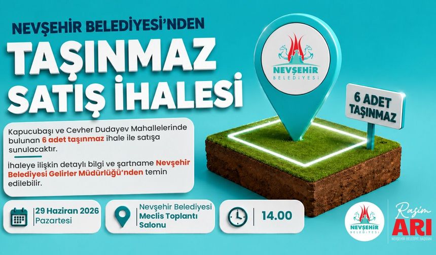 Nevşehir’de Arsa ve Dükkan Satış İhalesi