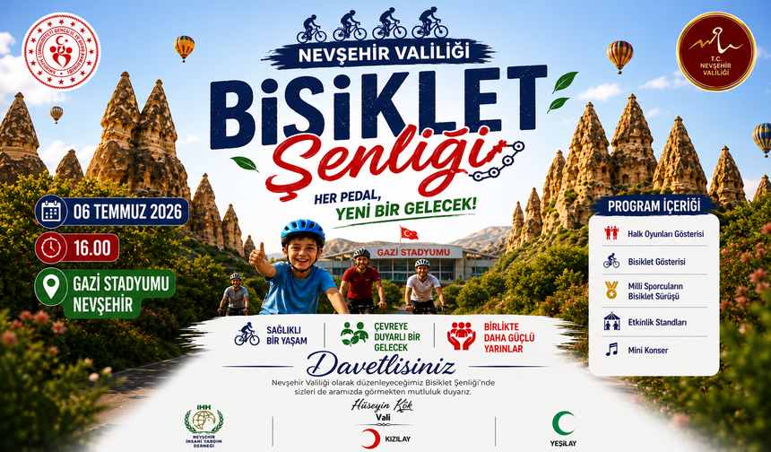 Nevşehir Valiliği'nden Bisiklet Şenliği Daveti