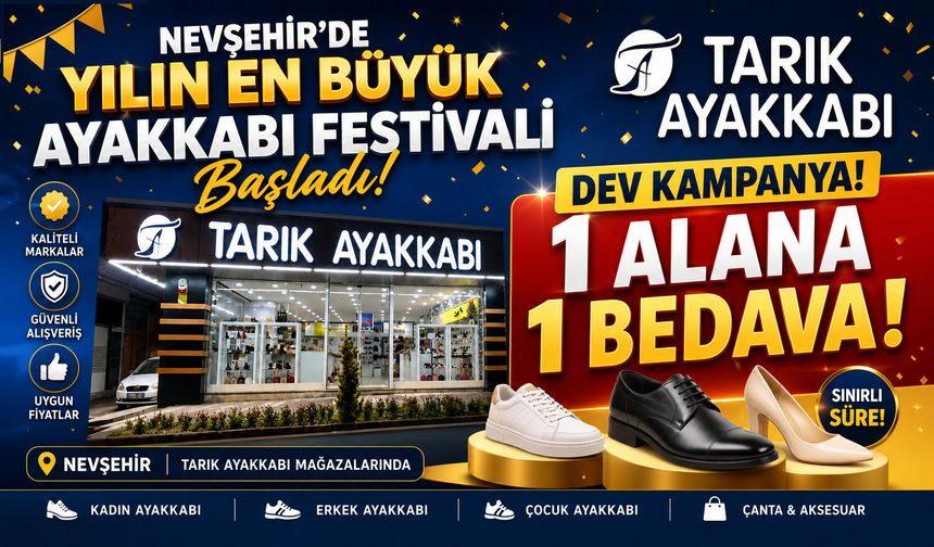 Tarık Ayakkabı'da 1 Alana 1 Bedava Fırsatı