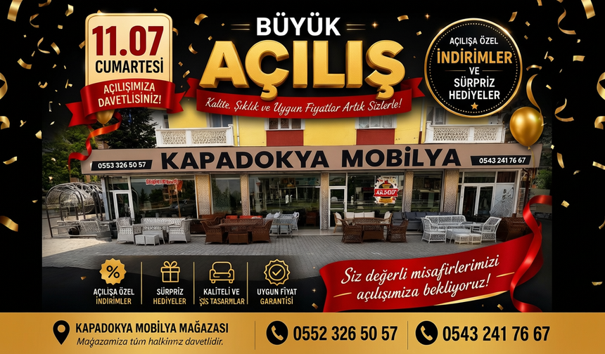 Nevşehir'de Kapadokya Mobilya Hizmete Giriyor