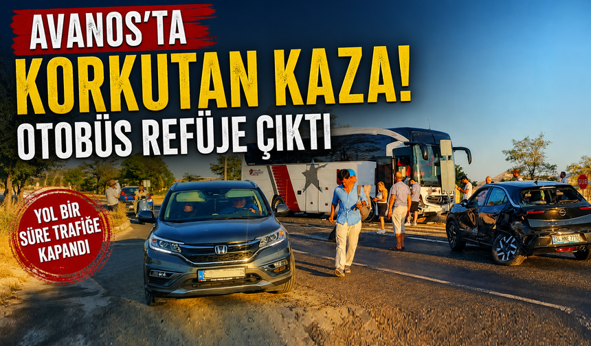 Avanos'ta korkutan kaza! Otobüs refüje çıktı