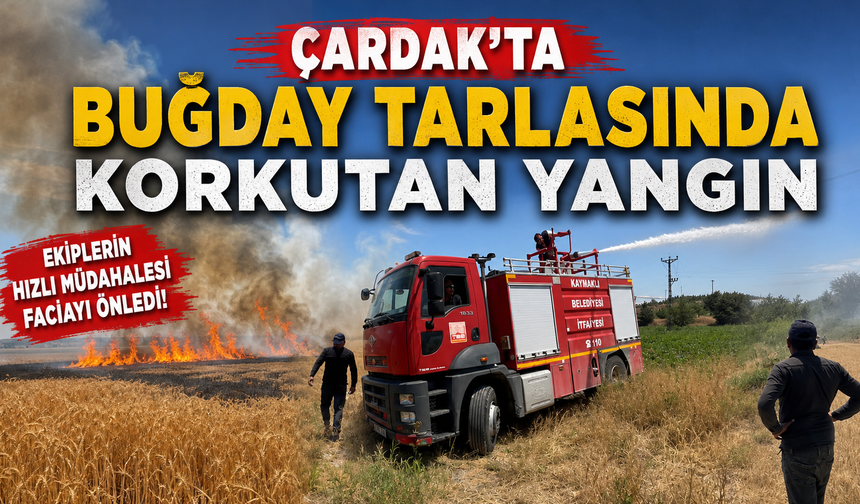 Çardak Köyü'nde Buğday Tarlasında Yangın