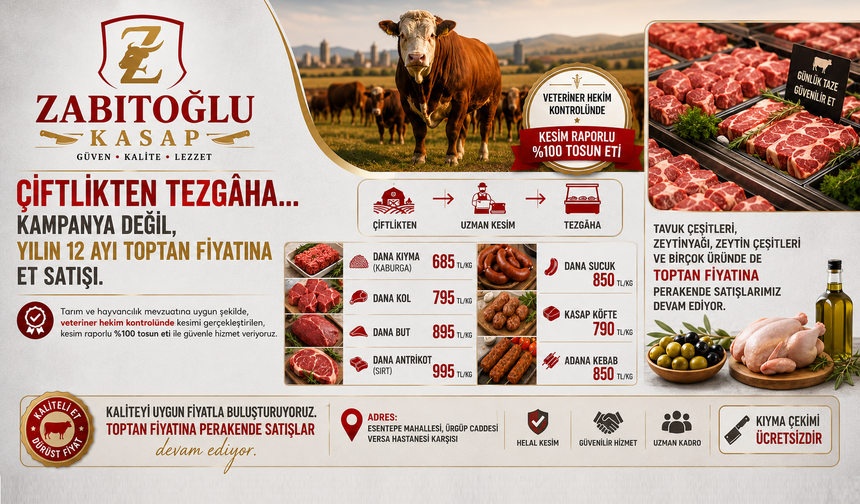 Nevşehir'de Kaliteli Etin Adresi Zabıtoğlu Kasap