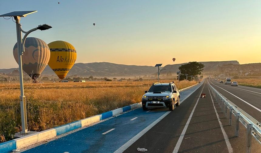 Nevşehir'de bisiklet yoluna giren sürücülere ceza