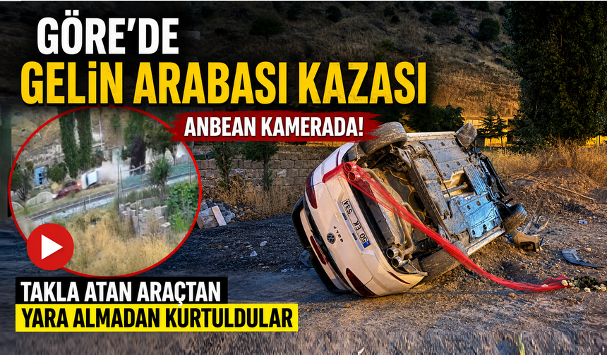 Göre'deki gelin arabası kazası kamerada