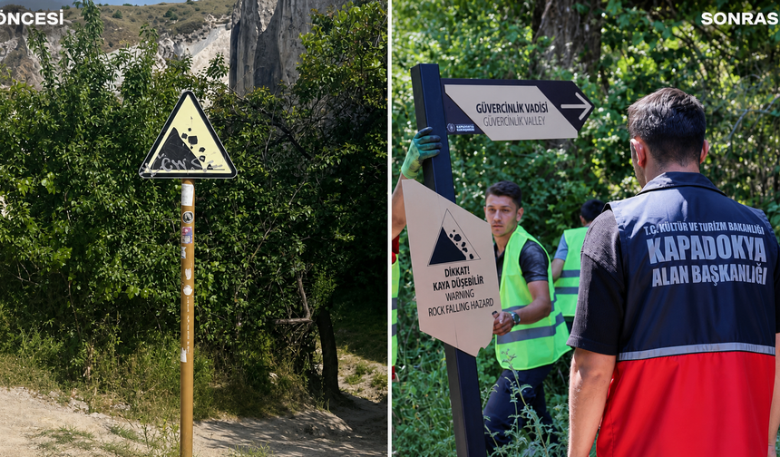 Güvercinlik vadisi yön levhaları yenilendi