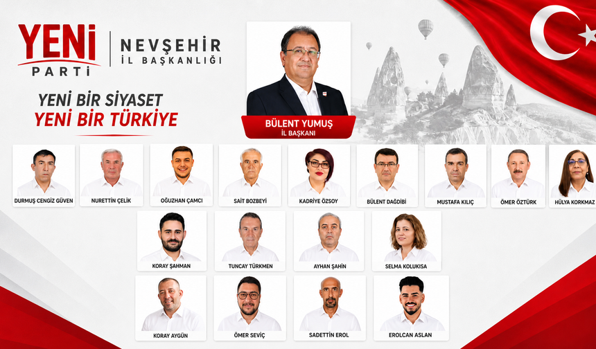 Yeni Parti Nevşehir İl ve İlçe yönetimleri belli oldu
