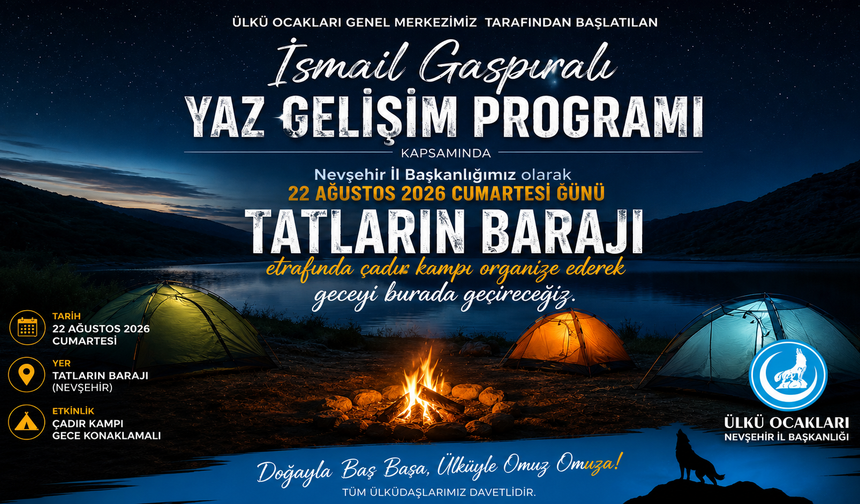 Tatlarin Barajı’nda Çadır Kampı Heyecanı!