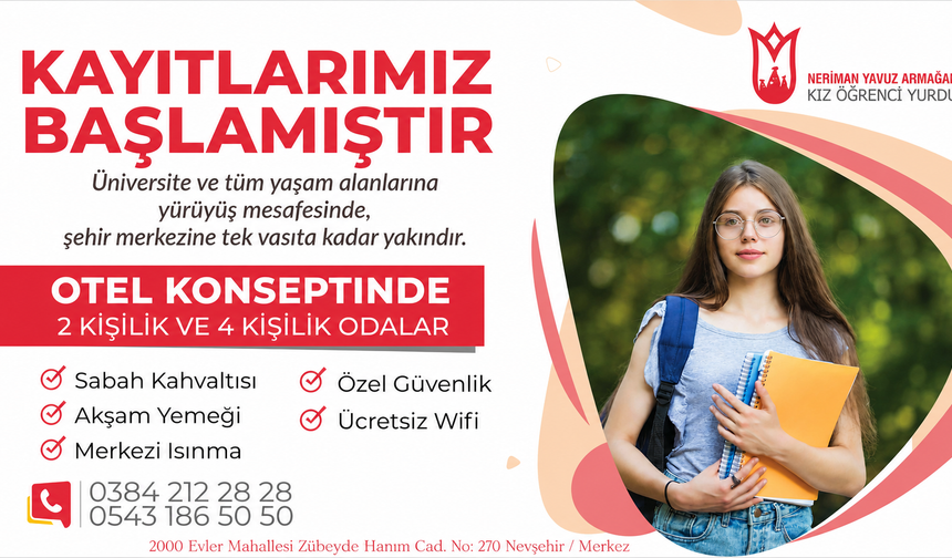 Nevşehir’de Kız Öğrencilerin Yeni Adresi: Neriman Yavuz Armağan Kız Öğrenci Yurdu’nda Kayıtlar Başladı